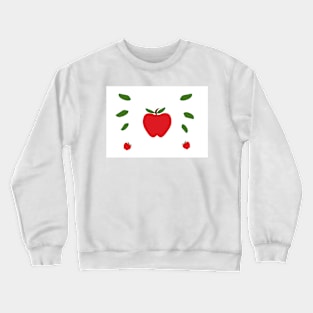 A red apple with green leaves Crewneck Sweatshirt